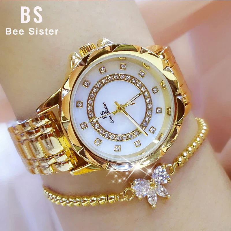 Reloj de pulsera para mujer con diamantes de imitación 
