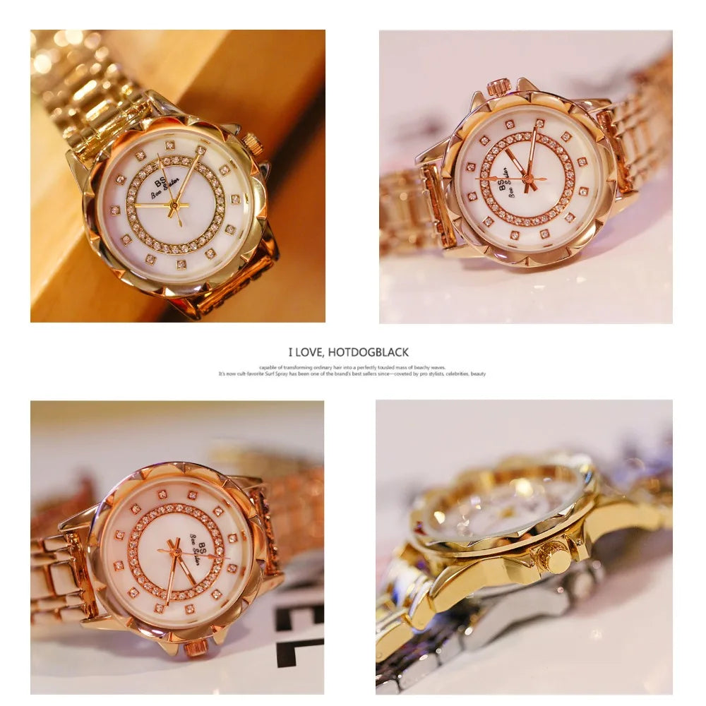 Reloj de pulsera para mujer con diamantes de imitación 