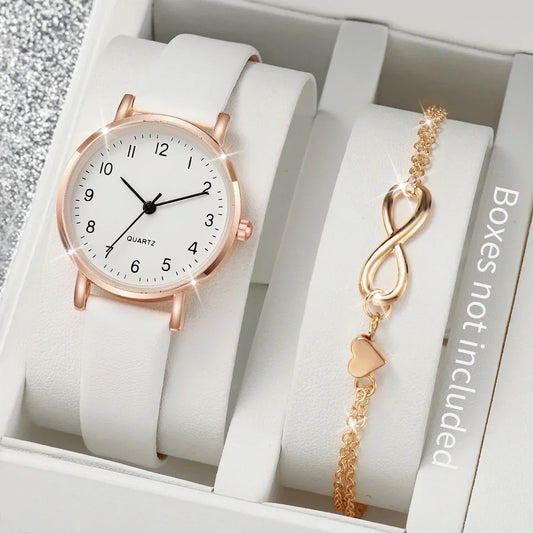 Reloj con correa de piel + Regalo 